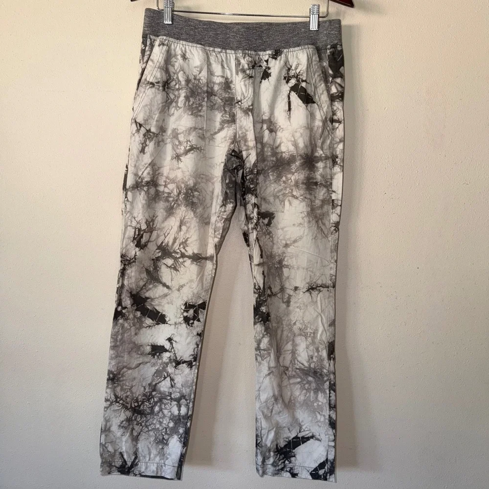 Cabi Tie Dye Joggers Pants Black White Gray Waistband 5075 Womens Medium